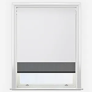 Supreme Blackout White & Sunvue Jet Black Double Roller Blind
