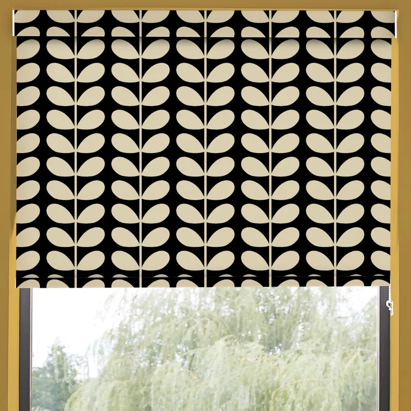 Orla Kiely Solid Stem Translucent Made To Measure Roller Blind Black