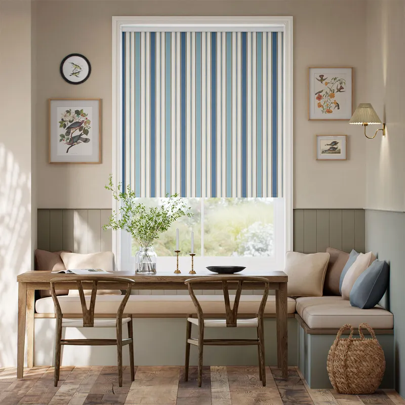 College Stripe Blue Roller Blind