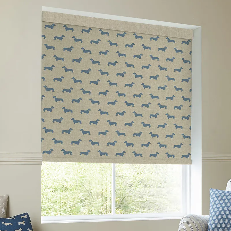 Emily Bond Peggy Translucent Made To Measure Roller Blind True Blue