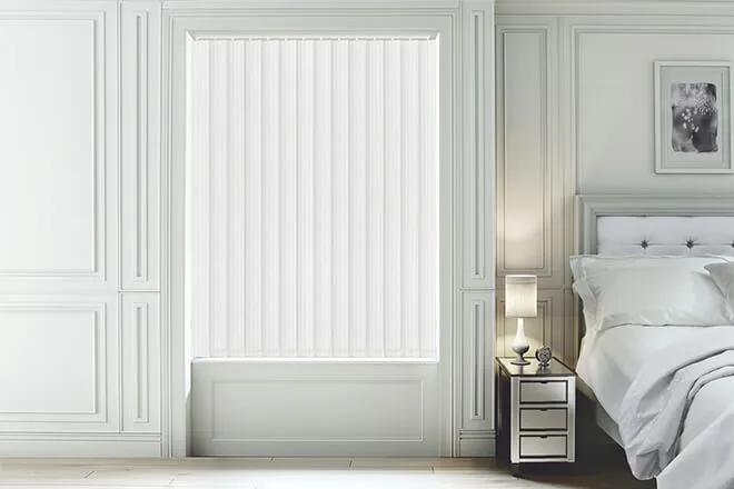 Maeve White - Textured Blackout Vertical Blind