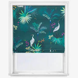 Sara Miller Heron Teal Roman Blind