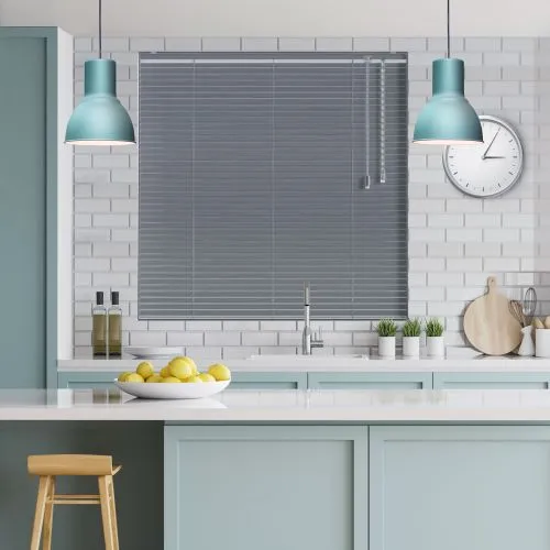 Scratched Silver Venetian Blind