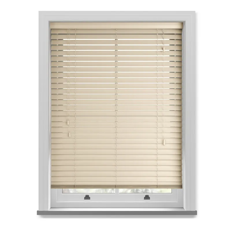 50mm Wood Essence Wooden Venetian Made To Measure Blind Linara Cream