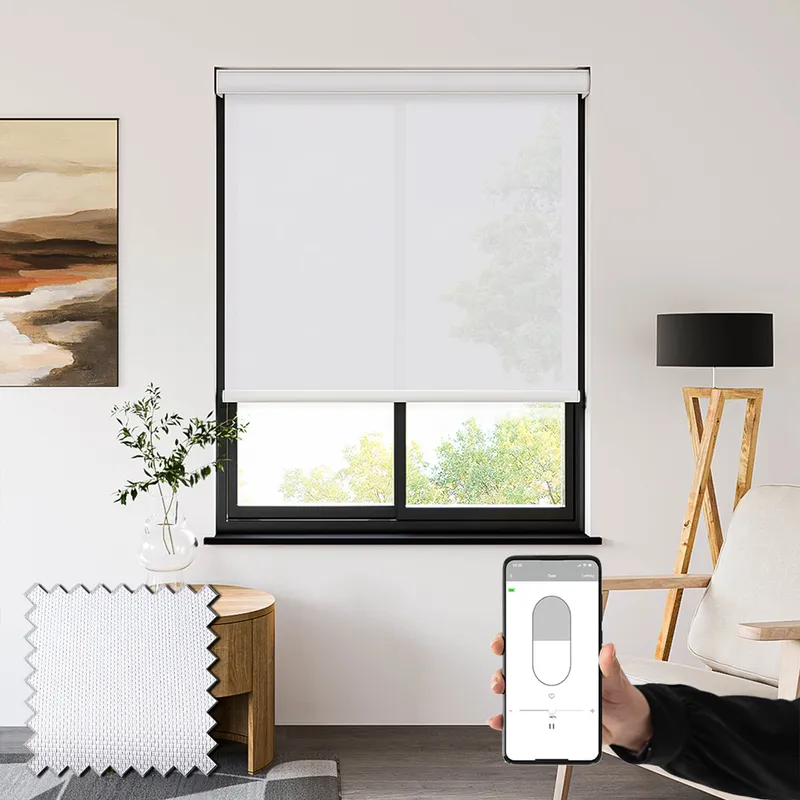 Filtra 3% White Battery Powered Electric Roller Blind Screens