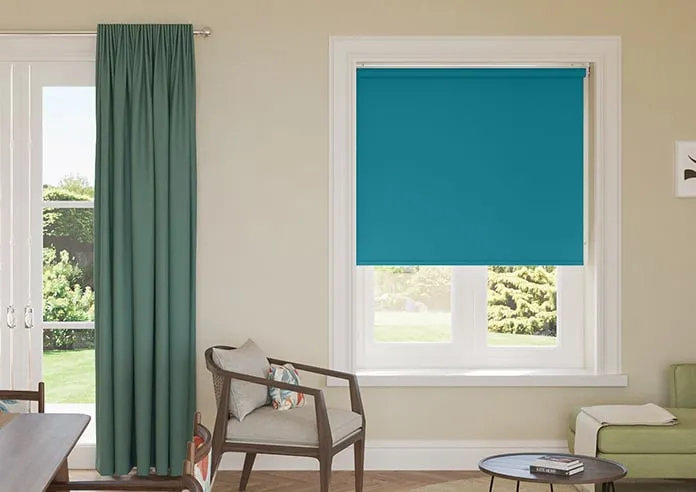 Palermo (Blackout) Teal Blue - Roller Blind
