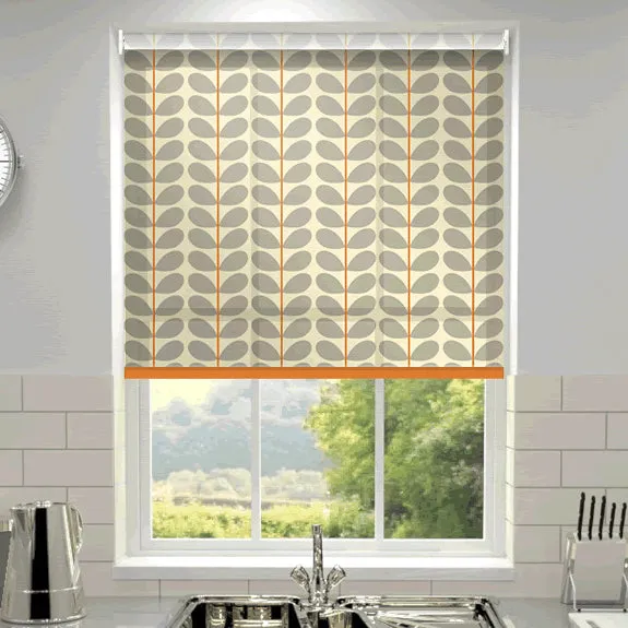 Orla Kiely Two Colour Stem Made To Measure Roller Blind Warm Grey