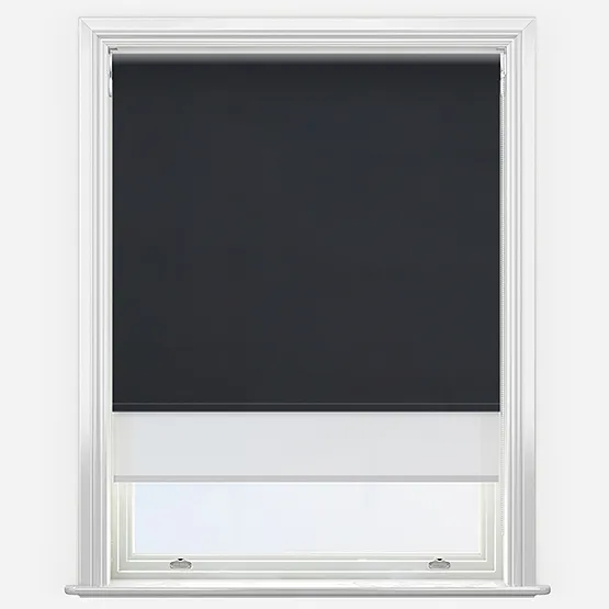 Double Roller Sunvue Jet & White Double Roller Blind