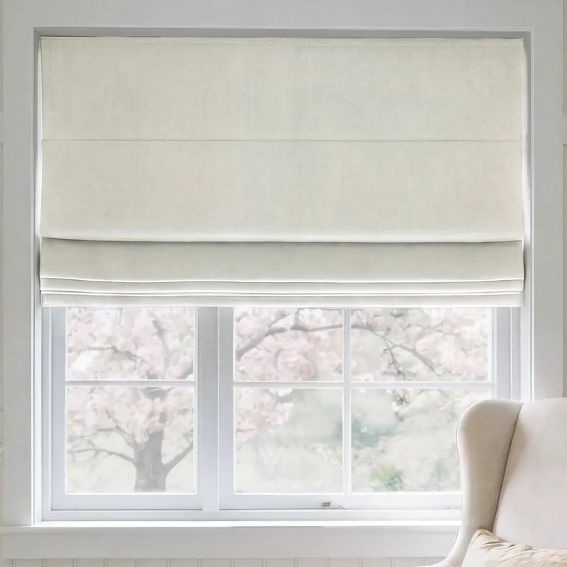 Ante Decor Chelsea Chenille Made To Measure Roman Blind White