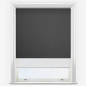 Carnival Blackout Anthracite & White Double Roller Blind