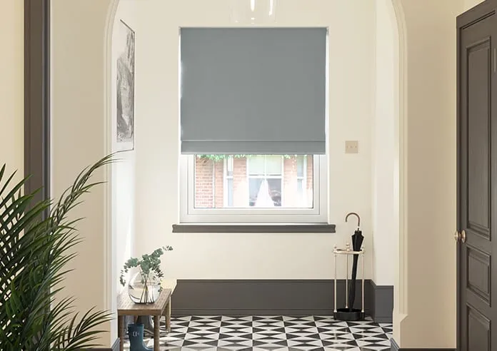Kyoto Faux Silk Sea Grey - Roman Blind
