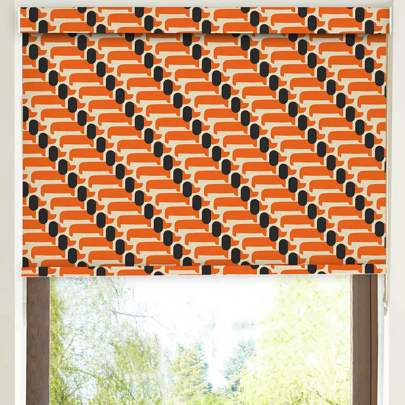 Orla Kiely Dog Show Made To Measure Blackout Roller Blind Persimmon