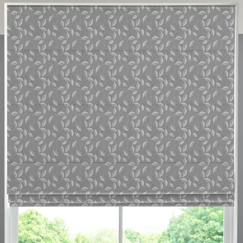 Leaf Vine Made To Measure Roman Blind Graphite