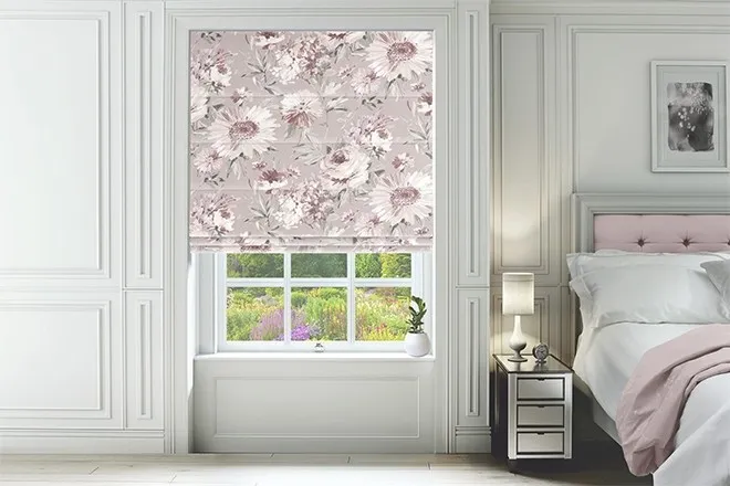 Spring Blush - Floral Pattern Roman Blind