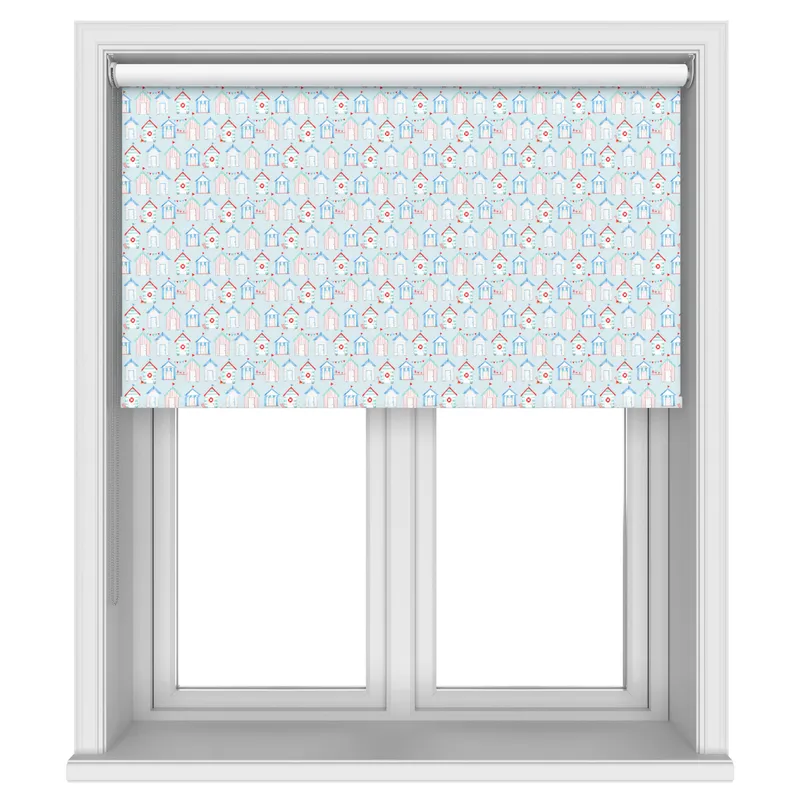 Beach Huts Sky Blue Blackout
