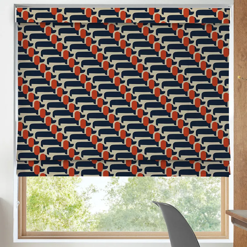 Orla Kiely Dog Show Made To Measure Roman Blind Whale