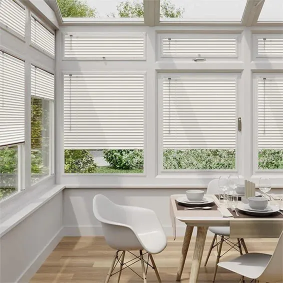 Perfect Fit No Drill Wooden Blind - Polar Off White - 25mm