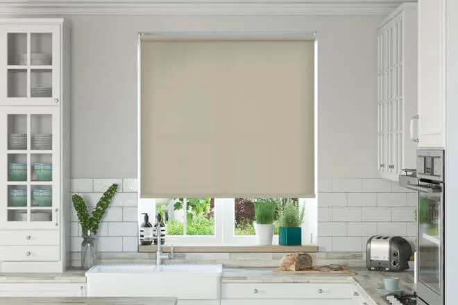 Alpha Taupe - Fire Retardant & Moisture Resistant Roller Blind