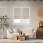 Stick On Pure Linen Roman Blind