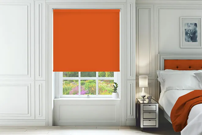 Dakota Orange - Moisture Resistant Blackout Roller Blind