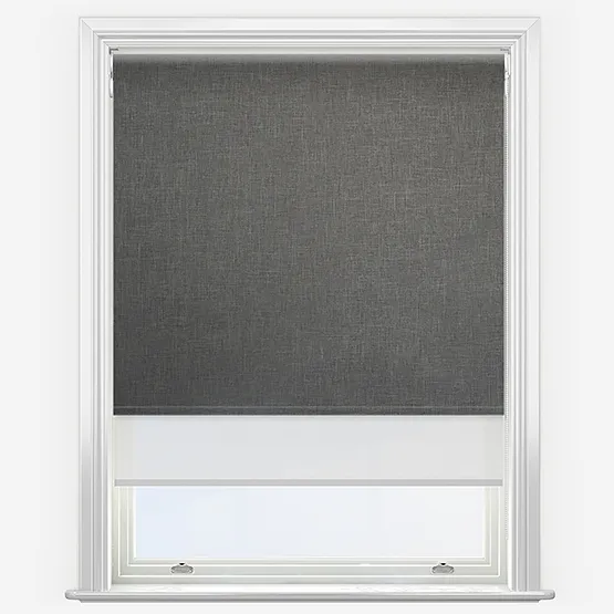 Double Roller Artivis Blackout Mole Grey & White Double Roller Blind