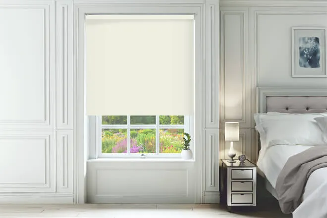 Alpha Blackout Ivory - Fire Retardant Moisture Resistant Blackout Roller Blind