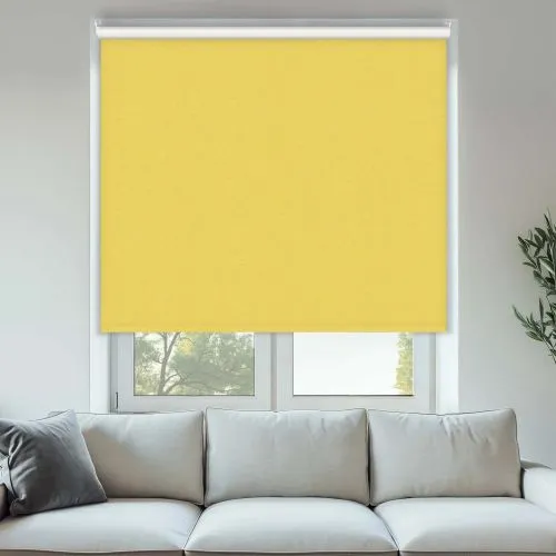 Vibe Blackout Lemon Cordless Roller Blinds - Shop Now