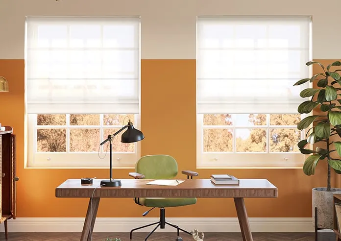 Pavia Voile White Primrose - Roman Blind