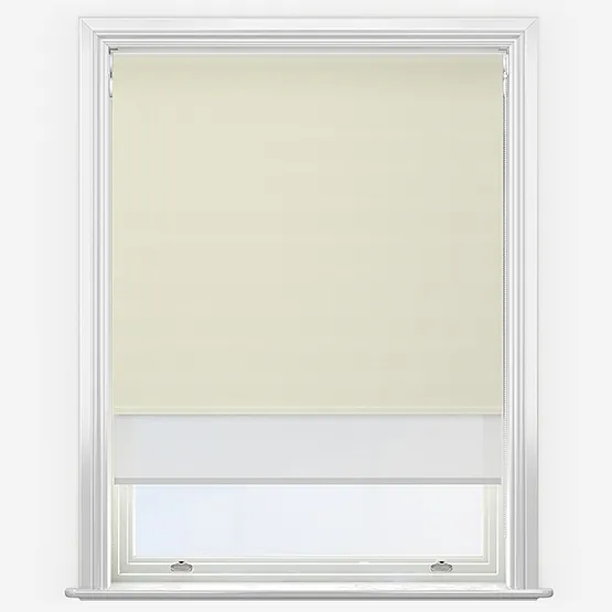 Double Roller Supreme Blackout Vanilla Cream & White Double Roller Blind