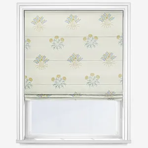 William Morris At Home Lily Flower Embroidery Woad Roman Blind