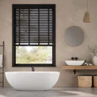 Dark Storm & Noir Wooden Blind - 50mm Slat