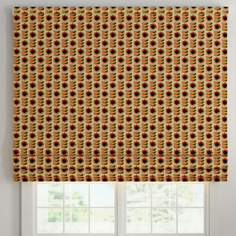 Ante Decor Palma Printed Cotton Made To Measure Roman Blind Burnt Umber