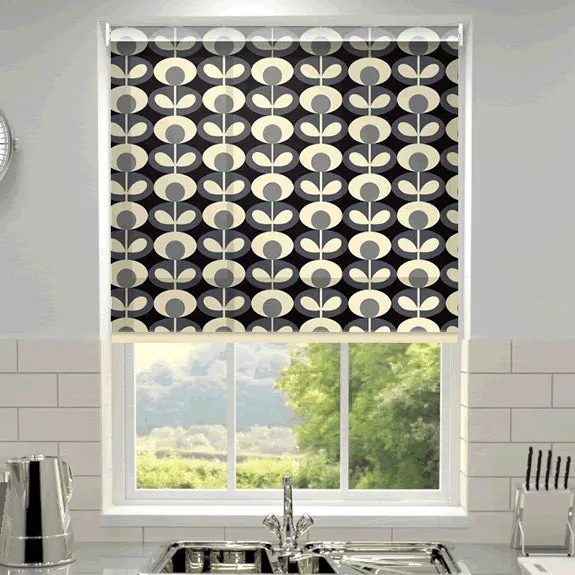 Orla Kiely Oval Flower Made To Measure Roller Blind Cool Grey