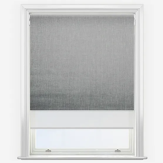 Double Roller Voga Blackout Smoke Grey & White Double Roller Blind