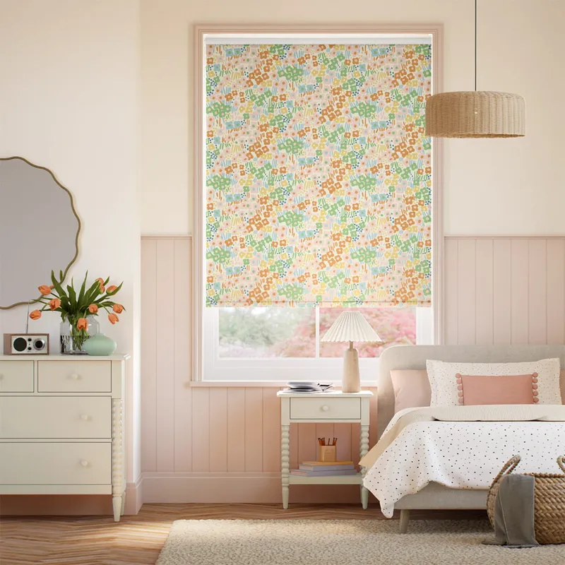 Spring Meadow Tangerine Roller Blind