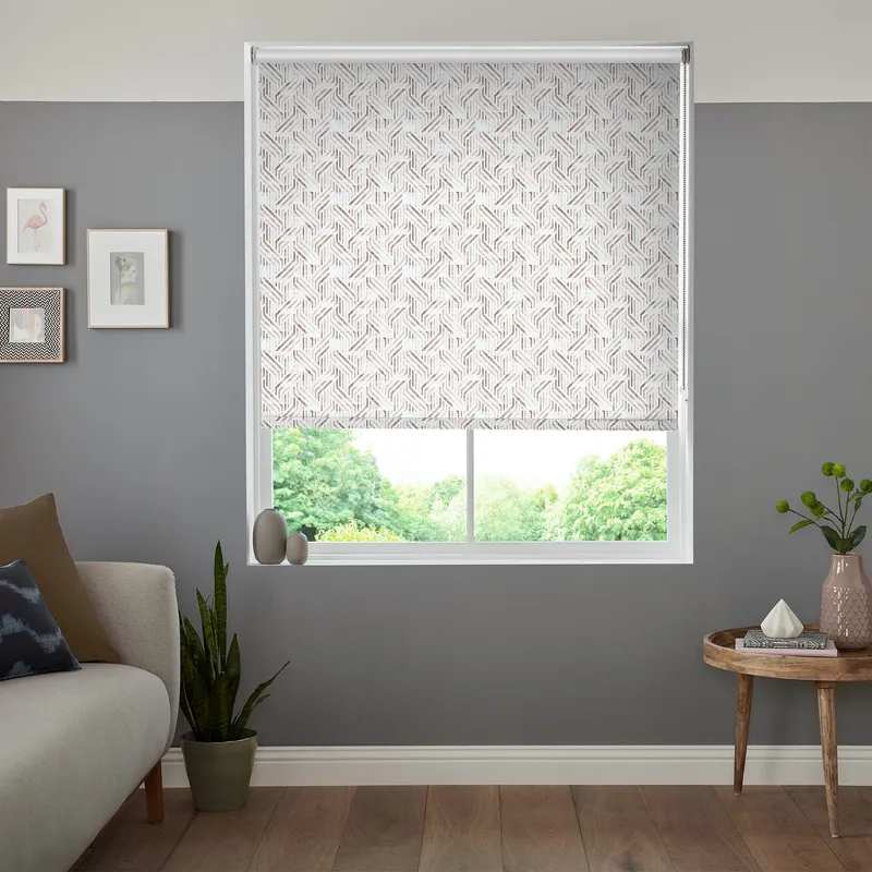 Insta Fit No Drill Simetric Blackout Neutral Roller Blinds - Fit In 30