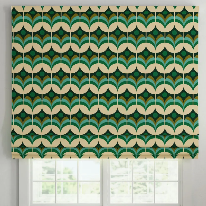 Ante Decor Santa Cruz Printed Made To Measure Roman Blind Emerald