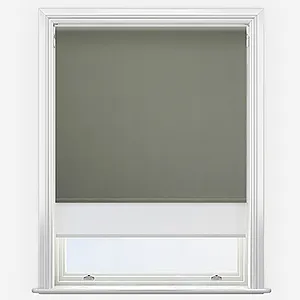 Optima Blackout Pewter & White Double Roller Blind