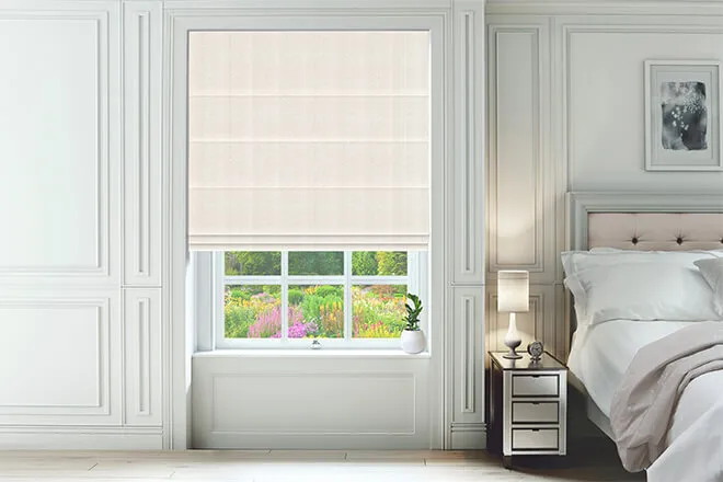 Hepburn Ivory - Herringbone Patterned Roman Blind