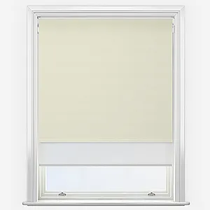 Supreme Blackout Vanilla Cream & White Double Roller Blind