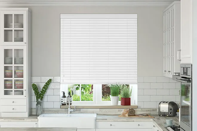 Concorde Bright White - 50mm Slat Faux Wooden Blind