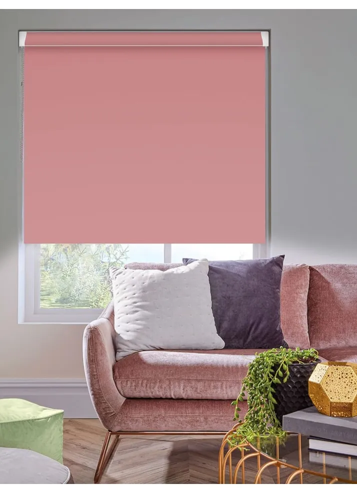 Dusky Pink Blackout Grip Fit® No Drill Roller Blind