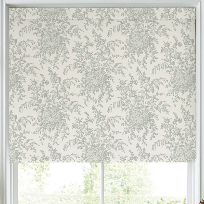 Laura Ashley Picardie Made To Measure Blackout Roller Blind Fennel