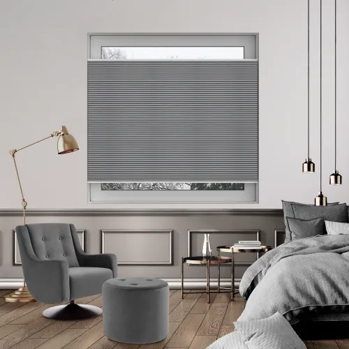 Tensioned Vexia Blackout Grey Dawn Honeycomb Pleated Blind