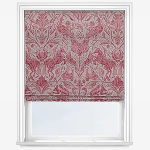 Forest Trail Raspberry Roman Blind