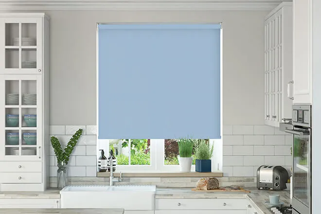 Nevada Baby Blue - Moisture Resistant Roller Blind