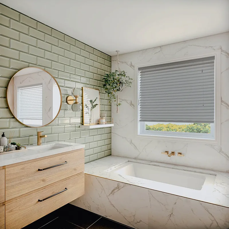 Fossil Faux Wood Bathroom Blinds