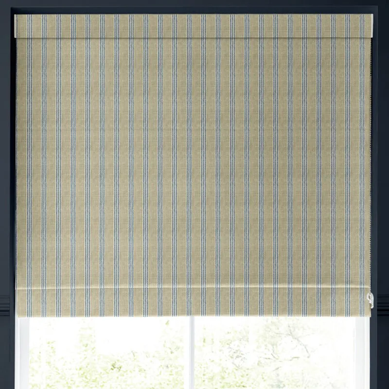 Emily Bond George Stripe Made To Measure Roman Blind Indigo