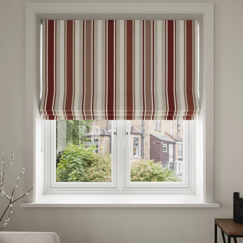 Laura Ashley Awning Stripe Crimson Blinds Uk
