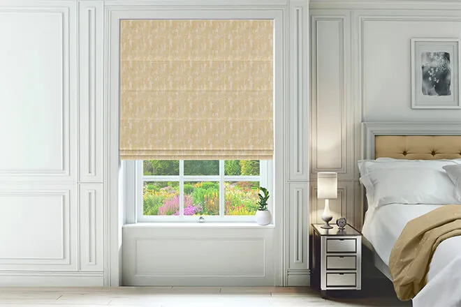 Jolie Yellow - Abstract Patterned Roman Blind